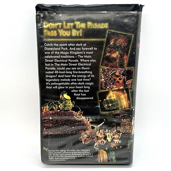 Vtg Disneyland Main Street Electrical Parade Farewell Season Clamshell VHS - Picture 3 of 6